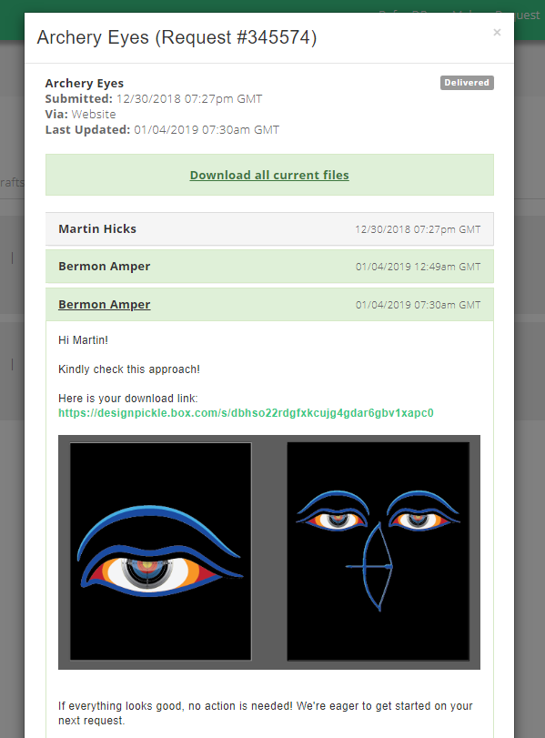 Design Pickle Completed Design Requests